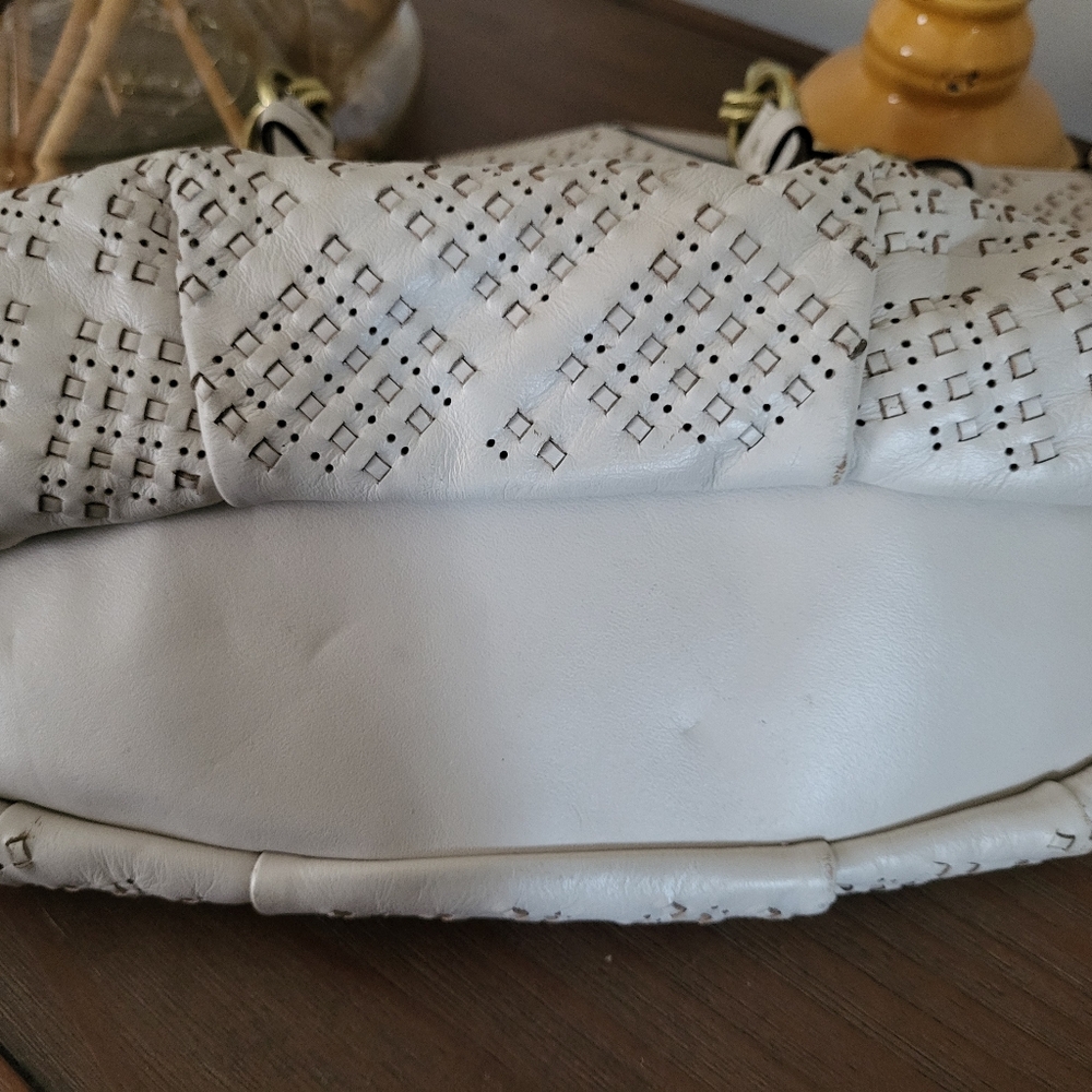 Coach Madison Sophia Satchel Bag in Perforated White/Bone Leather - Picture 7 of 9